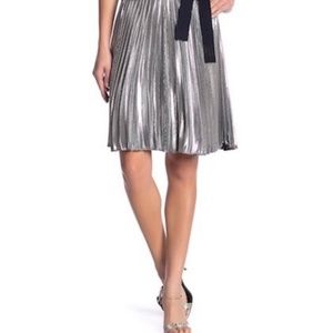 Diane von Furstenberg metallic  pleated skirt